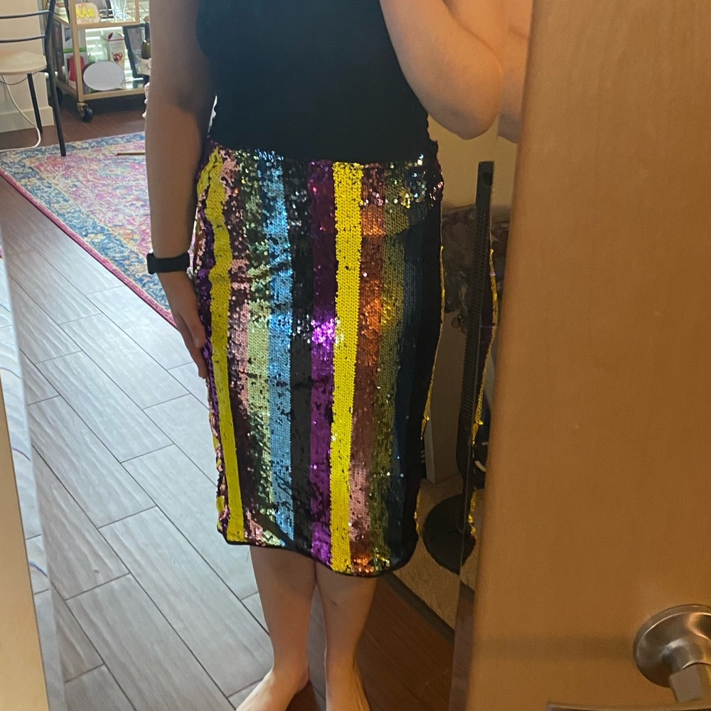Rainbow Sequin Skirt